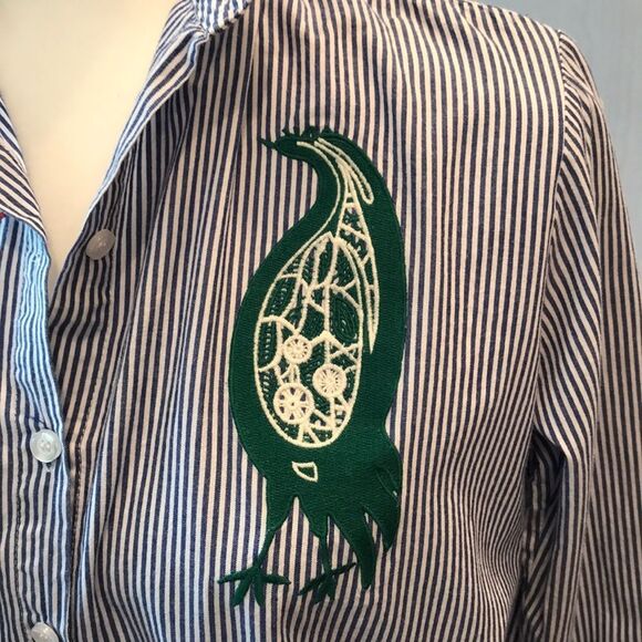 Aztec Southwestern Striped Button Down Shirt Sun Birds Sz S - Picture 6 of 10